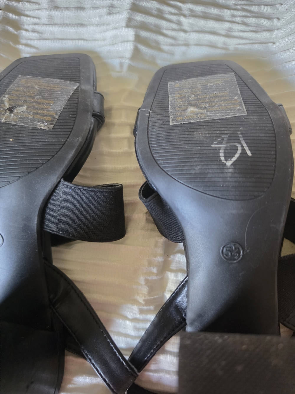 Comfort By Alexis Bendel Black Strappy Square-Toe Women's Sandals Size 5.5 - Picture 5 of 5